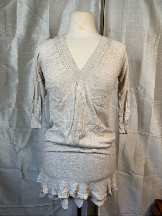 Free People Dresses & Skirts - Free People Neutral Beige Open-Knit V-Neck Sweater